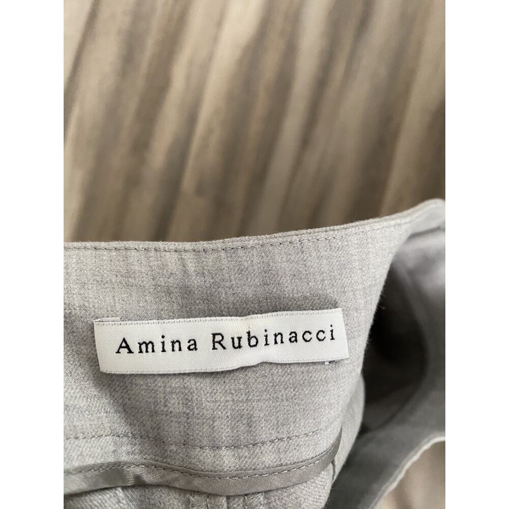 Amina Rubinacci Gray Wool Crop Cuff Trousers Size 44 IT/8 US Quiet Luxury Italy - Picture 6 of 6